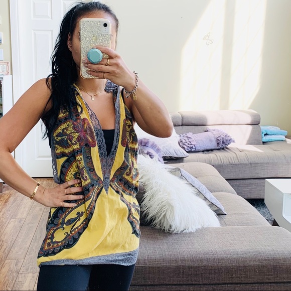 🦋 FREE PEOPLE PAISLEY TOP